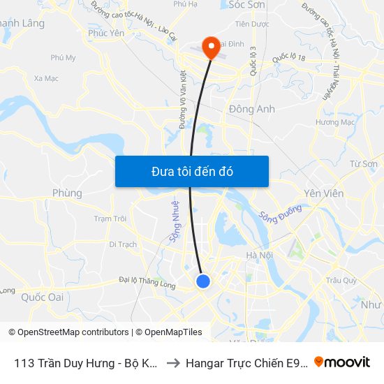113 Trần Duy Hưng - Bộ Khcn to Hangar Trực Chiến E921 map