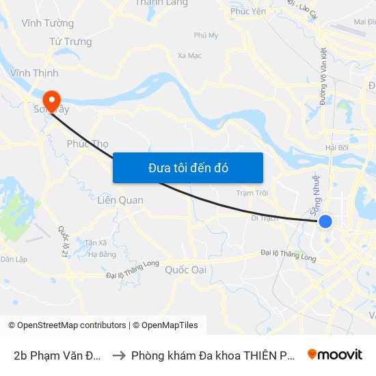 2b Phạm Văn Đồng to Phòng khám Đa khoa THIÊN PHÚC. map