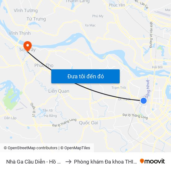 Nhà Ga Cầu Diễn - Hồ Tùng Mậu to Phòng khám Đa khoa THIÊN PHÚC. map