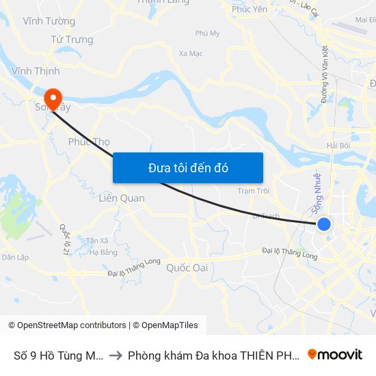 Số 9 Hồ Tùng Mậu to Phòng khám Đa khoa THIÊN PHÚC. map