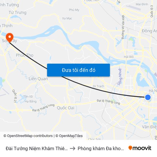 Đài Tưởng Niệm Khâm Thiên - 45 Khâm Thiên to Phòng khám Đa khoa THIÊN PHÚC. map