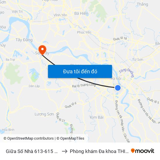 Giữa Số Nhà 613-615 Kim Ngưu to Phòng khám Đa khoa THIÊN PHÚC. map