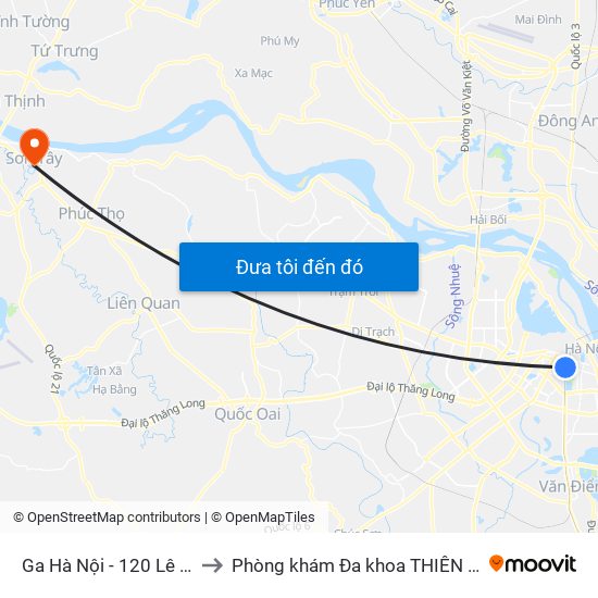Ga Hà Nội - 120 Lê Duẩn to Phòng khám Đa khoa THIÊN PHÚC. map