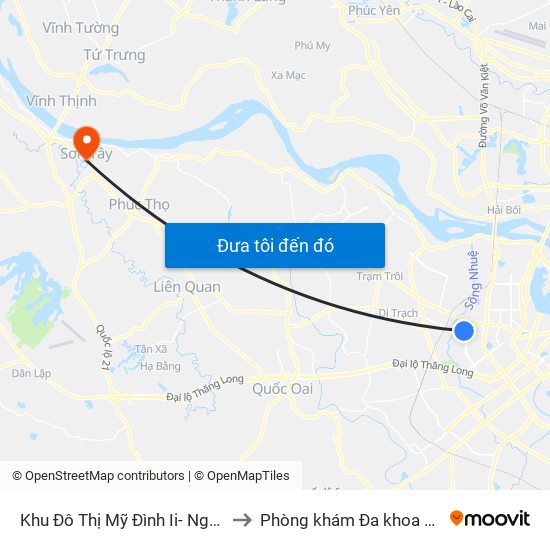 Khu Đô Thị Mỹ Đình Ii- Nguyễn Cơ Thạch to Phòng khám Đa khoa THIÊN PHÚC. map