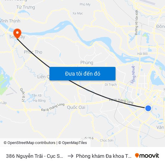 386 Nguyễn Trãi - Cục Sở Hữu Trí Tuệ to Phòng khám Đa khoa THIÊN PHÚC. map