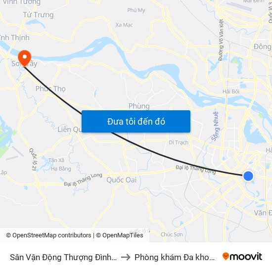 Sân Vận Động Thượng Đình - 129 Nguyễn Trãi to Phòng khám Đa khoa THIÊN PHÚC. map