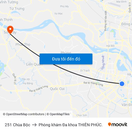 251 Chùa Bộc to Phòng khám Đa khoa THIÊN PHÚC. map