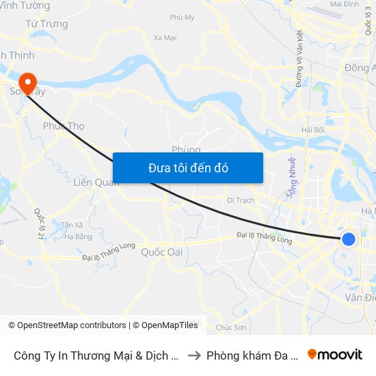 Công Ty In Thương Mại & Dịch Vụ Ngân Hàng - Số 10 Chùa Bộc to Phòng khám Đa khoa THIÊN PHÚC. map