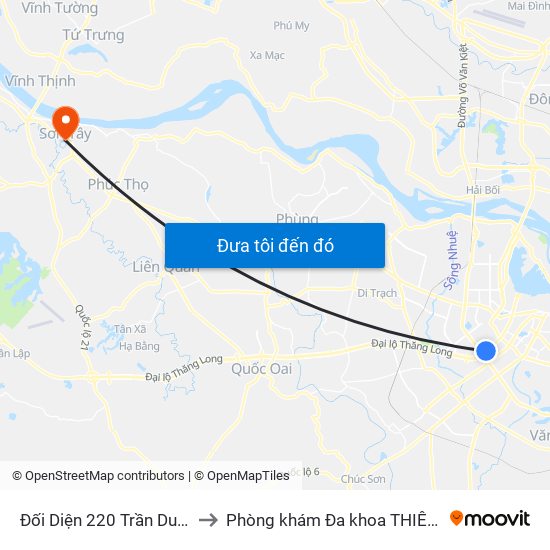 Đối Diện 220 Trần Duy Hưng to Phòng khám Đa khoa THIÊN PHÚC. map