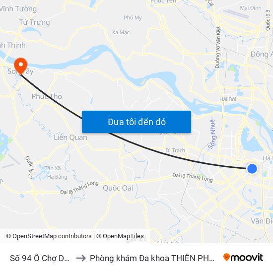 Số 94 Ô Chợ Dừa to Phòng khám Đa khoa THIÊN PHÚC. map