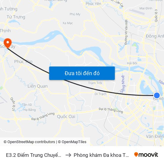 E3.2 Điểm Trung Chuyển Long Biên to Phòng khám Đa khoa THIÊN PHÚC. map