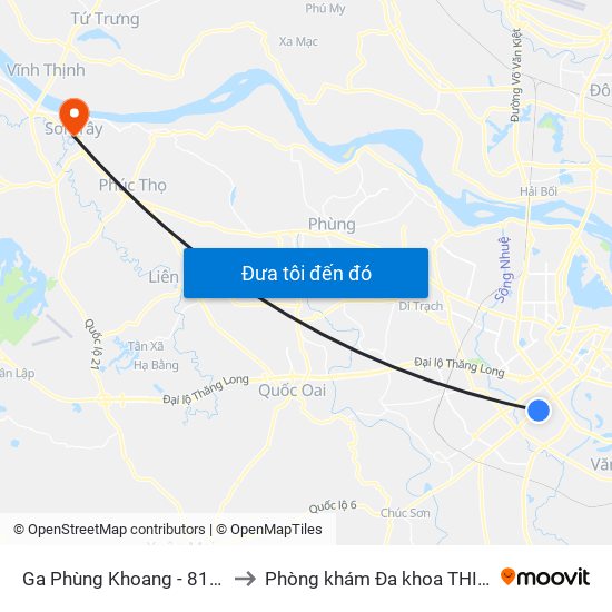 Ga Phùng Khoang - 81 Trần Phú to Phòng khám Đa khoa THIÊN PHÚC. map