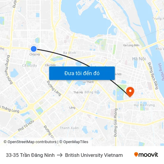 33-35 Trần Đăng Ninh to British University Vietnam map
