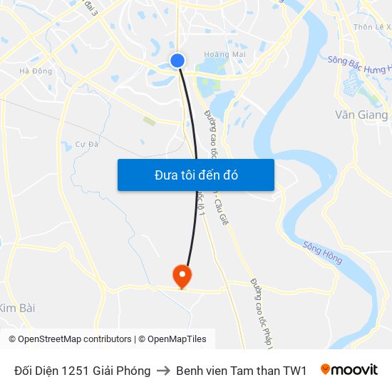 Đối Diện 1251 Giải Phóng to Benh vien Tam than TW1 map
