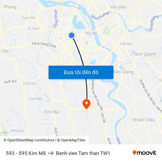 593 - 595 Kim Mã to Benh vien Tam than TW1 map