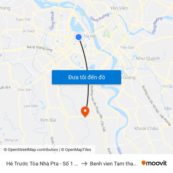 Hè Trước Tòa Nhà Pta - Số 1 Kim Mã to Benh vien Tam than TW1 map