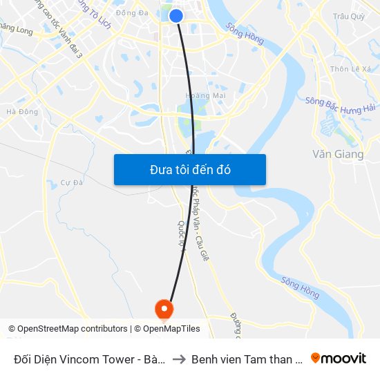Đối Diện Vincom Tower - Bà Triệu to Benh vien Tam than TW1 map