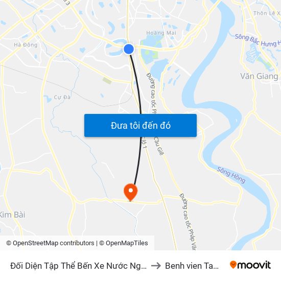 Đối Diện Tập Thể Bến Xe Nước Ngầm Hà Nội - Ngọc Hồi to Benh vien Tam than TW1 map