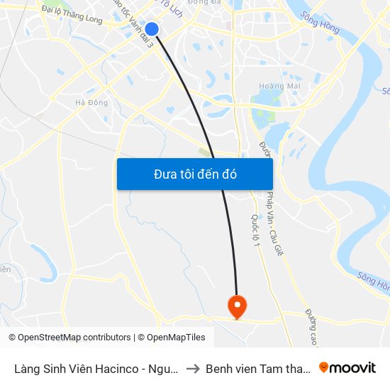 Làng Sinh Viên Hacinco - Nguyễn Tuân to Benh vien Tam than TW1 map
