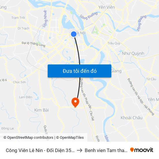 Công Viên Lê Nin - Đối Diện 35 Trần Phú to Benh vien Tam than TW1 map