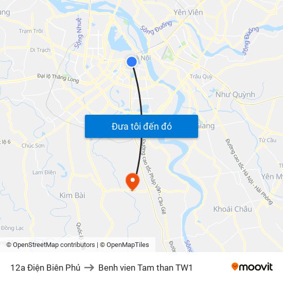 12a Điện Biên Phủ to Benh vien Tam than TW1 map