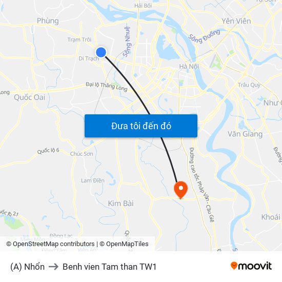 (A) Nhổn to Benh vien Tam than TW1 map