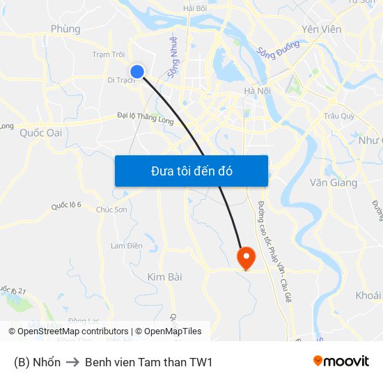 (B) Nhổn to Benh vien Tam than TW1 map