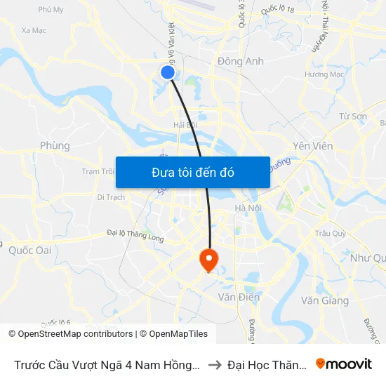 Trước Cầu Vượt Ngã 4 Nam Hồng 200m - Ql23 to Đại Học Thăng Long map