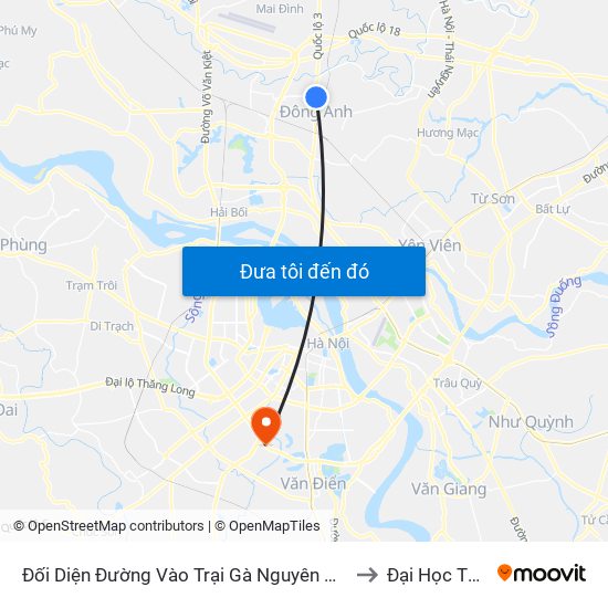 Đối Diện Đường Vào Trại Gà Nguyên Khê - Km 15+750 Quốc Lộ 3 to Đại Học Thăng Long map