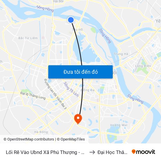 Lối Rẽ Vào Ubnd Xã Phú Thượng - An Dương Vương to Đại Học Thăng Long map