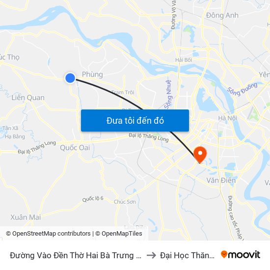 Đường Vào Đền Thờ Hai Bà Trưng - Quốc Lộ 32 to Đại Học Thăng Long map