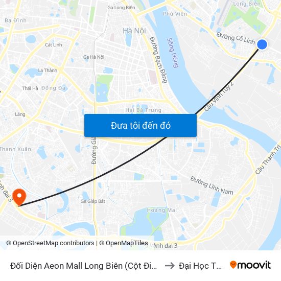 Đối Diện Aeon Mall Long Biên (Cột Điện T4a/2a-B Đường Cổ Linh) to Đại Học Thăng Long map