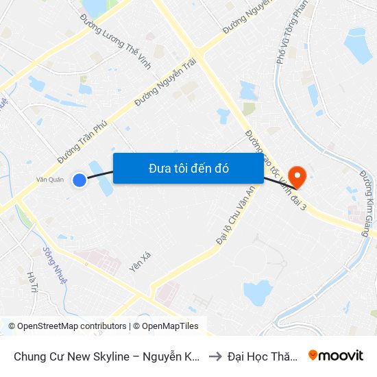 Chung Cư New Skyline – Nguyễn Khuyến (Hà Đông) to Đại Học Thăng Long map