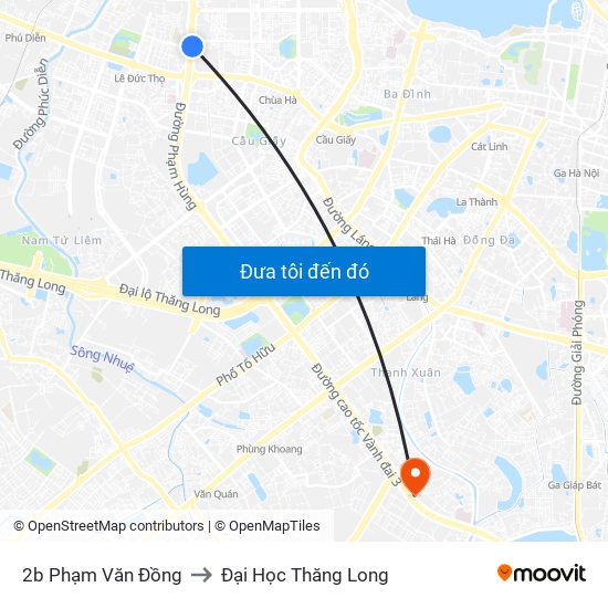 2b Phạm Văn Đồng to Đại Học Thăng Long map