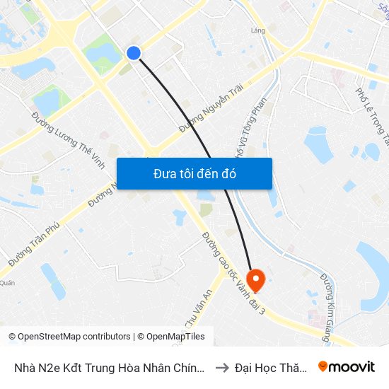 Nhà N2e Kđt Trung Hòa Nhân Chính - Lê Văn Lương to Đại Học Thăng Long map