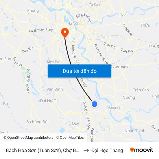Bách Hóa Sơn (Tuấn Sơn), Chợ Bái - Dt428 to Đại Học Thăng Long map