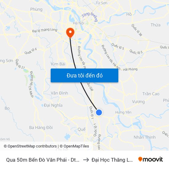 Qua 50m Bến Đò Văn Phái - Dt428 to Đại Học Thăng Long map