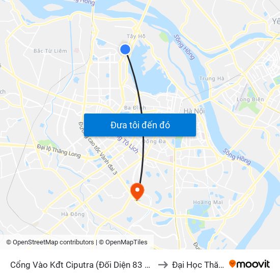 Cổng Vào Kđt Ciputra (Đối Diện 83 Nguyễn Hoàng Tôn) to Đại Học Thăng Long map