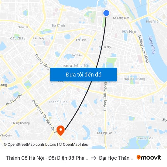 Thành Cổ Hà Nội - Đối Diện 38 Phan Đình Phùng to Đại Học Thăng Long map