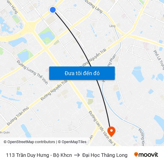 113 Trần Duy Hưng - Bộ Khcn to Đại Học Thăng Long map