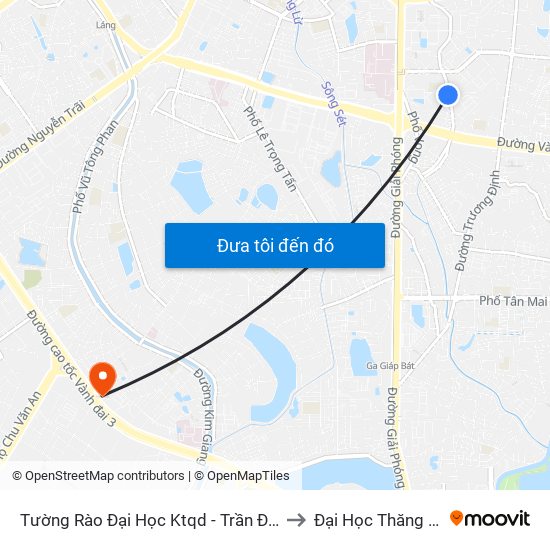 Tường Rào Đại Học Ktqd - Trần Đại Nghĩa to Đại Học Thăng Long map