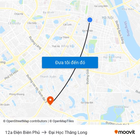 12a Điện Biên Phủ to Đại Học Thăng Long map