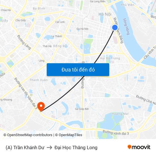 (A) Trần Khánh Dư to Đại Học Thăng Long map