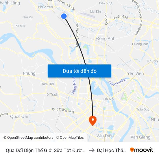 Qua Đối Diện Thế Giới Sữa Tốt Đường Ngô Miên 30m to Đại Học Thăng Long map