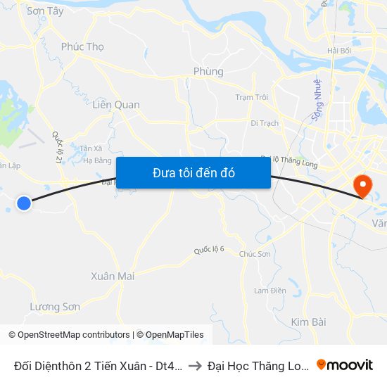 Đối Diệnthôn 2 Tiến Xuân - Dt446 to Đại Học Thăng Long map