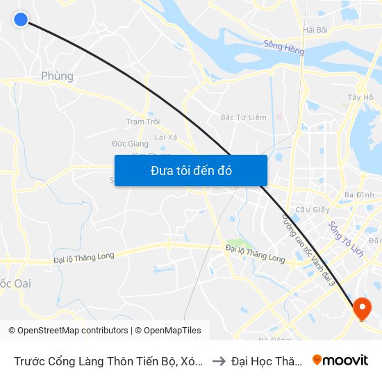 Trước Cổng Làng Thôn Tiến Bộ, Xóm Cực Nam 10m to Đại Học Thăng Long map