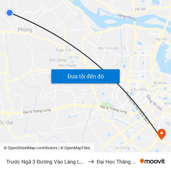 Trước Ngã 3 Đường Vào Làng La Thạch to Đại Học Thăng Long map