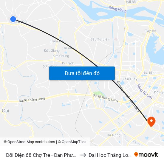 Đối Diện 68 Chợ Tre - Đan Phượng to Đại Học Thăng Long map