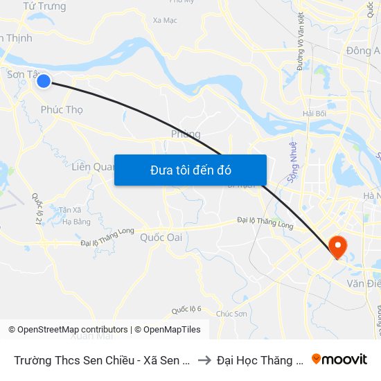 Trường Thcs Sen Chiều - Xã Sen Phương to Đại Học Thăng Long map
