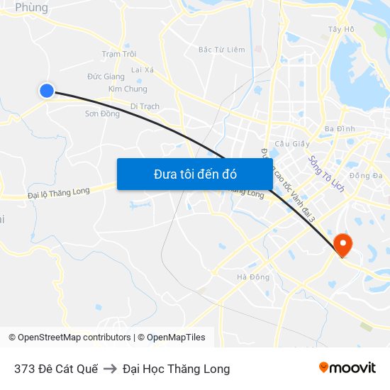 373 Đê Cát Quế to Đại Học Thăng Long map